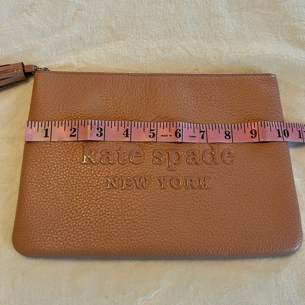 Kate spade ♠️ large tassel pouch logo rose pink - Picture 8 of 9